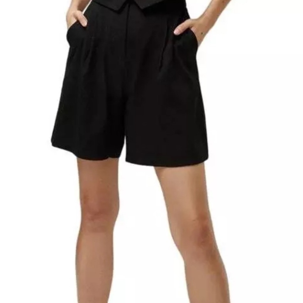 Veronica Beard Black Linen Tropicana Shorts Size 1